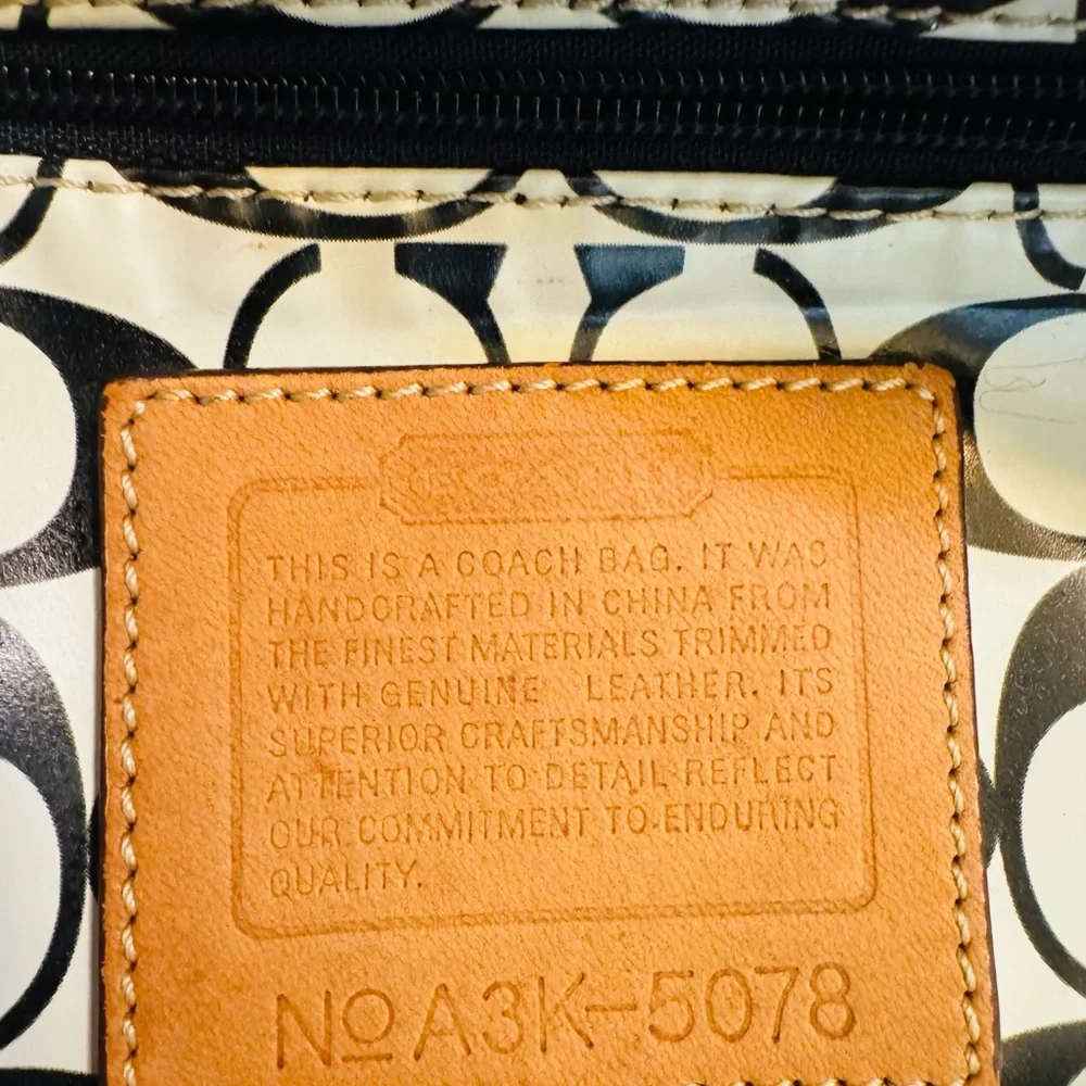 Coach Hampton Black Inside Out Tote with Red Handles and Red Logo Patch - Picture 15 of 15